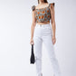 InWeave Slate Gray Crop Top - Swadesiicart