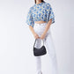 InWeave Cerulean Blue Bell Sleeves Crop Top - Swadesiicart