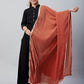 InWeave Rust Solid Velvet Shawl - Swadesiicart