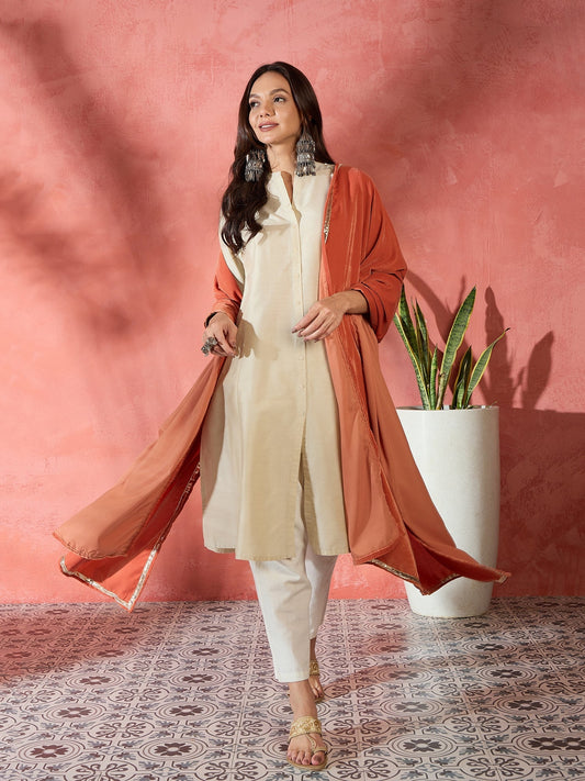 InWeave Rust Solid Velvet Shawl - Swadesiicart