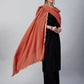 InWeave Rust Solid Velvet Shawl - Swadesiicart