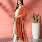 InWeave Rust Solid Velvet Shawl - Swadesiicart
