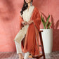 InWeave Rust Solid Velvet Shawl - Swadesiicart