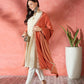 InWeave Rust Solid Velvet Shawl - Swadesiicart