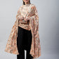 InWeave Peach Printed Velvet Shawl - Swadesiicart