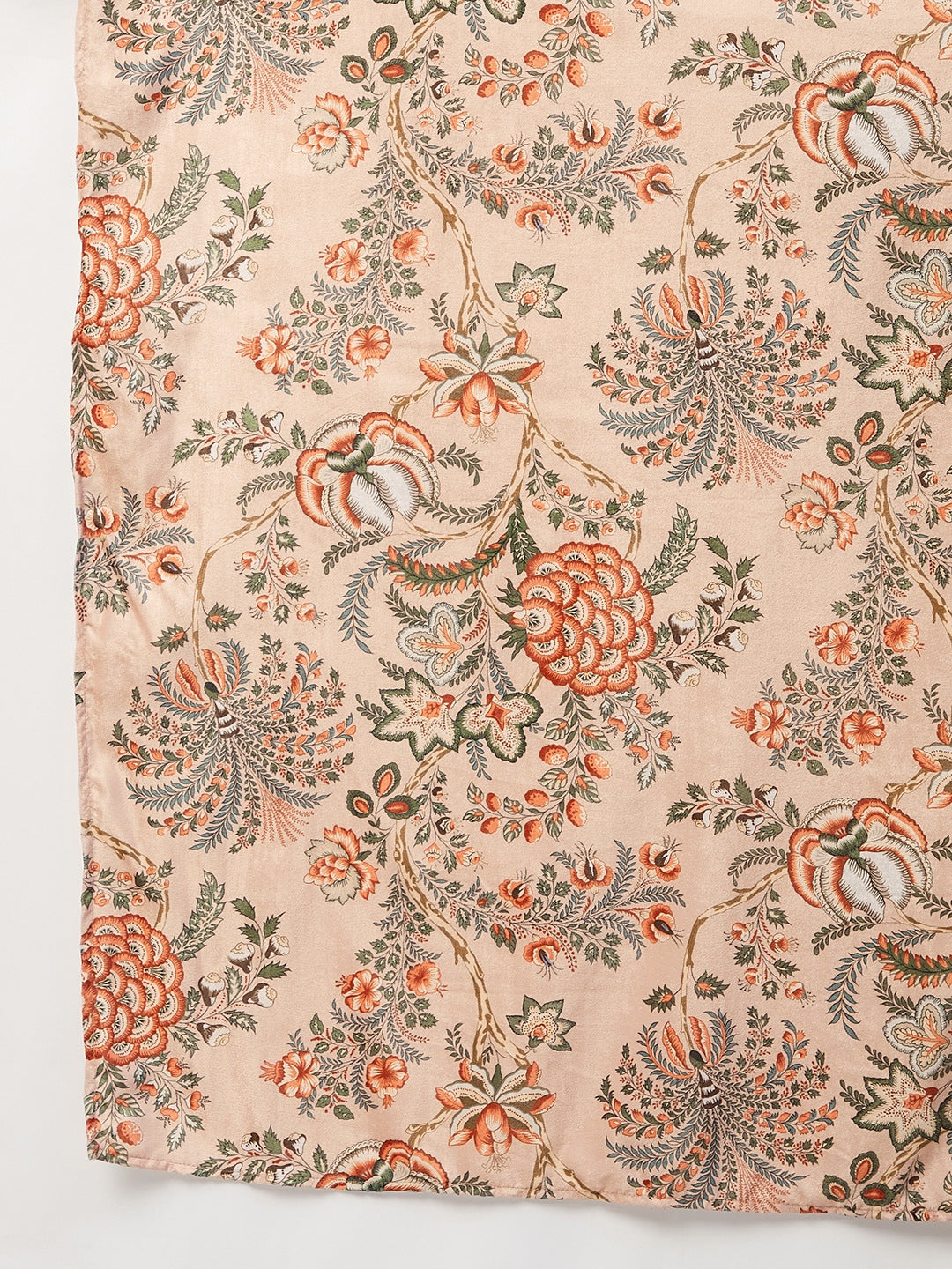 InWeave Peach Printed Velvet Shawl - Swadesiicart