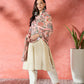 InWeave Peach Printed Velvet Shawl - Swadesiicart