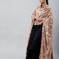 InWeave Peach Printed Velvet Shawl - Swadesiicart