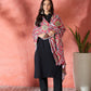 InWeave Red Printed Velvet Shawl - Swadesiicart