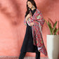 InWeave Red Printed Velvet Shawl - Swadesiicart