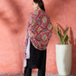 InWeave Red Printed Velvet Shawl - Swadesiicart