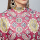 InWeave Red Printed Velvet Shawl - Swadesiicart