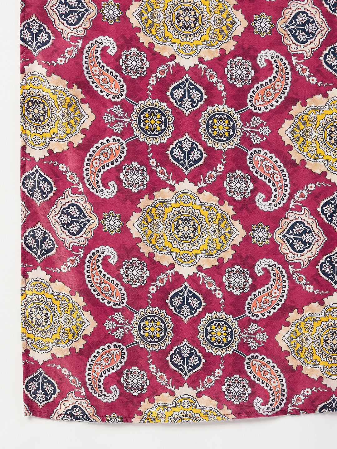InWeave Red Printed Velvet Shawl - Swadesiicart