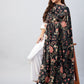 InWeave Black Printed Velvet Shawl - Swadesiicart