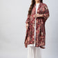 InWeave Maroon Printed Velvet Shawl - Swadesiicart