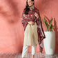 InWeave Maroon Printed Velvet Shawl - Swadesiicart