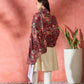 InWeave Maroon Printed Velvet Shawl - Swadesiicart