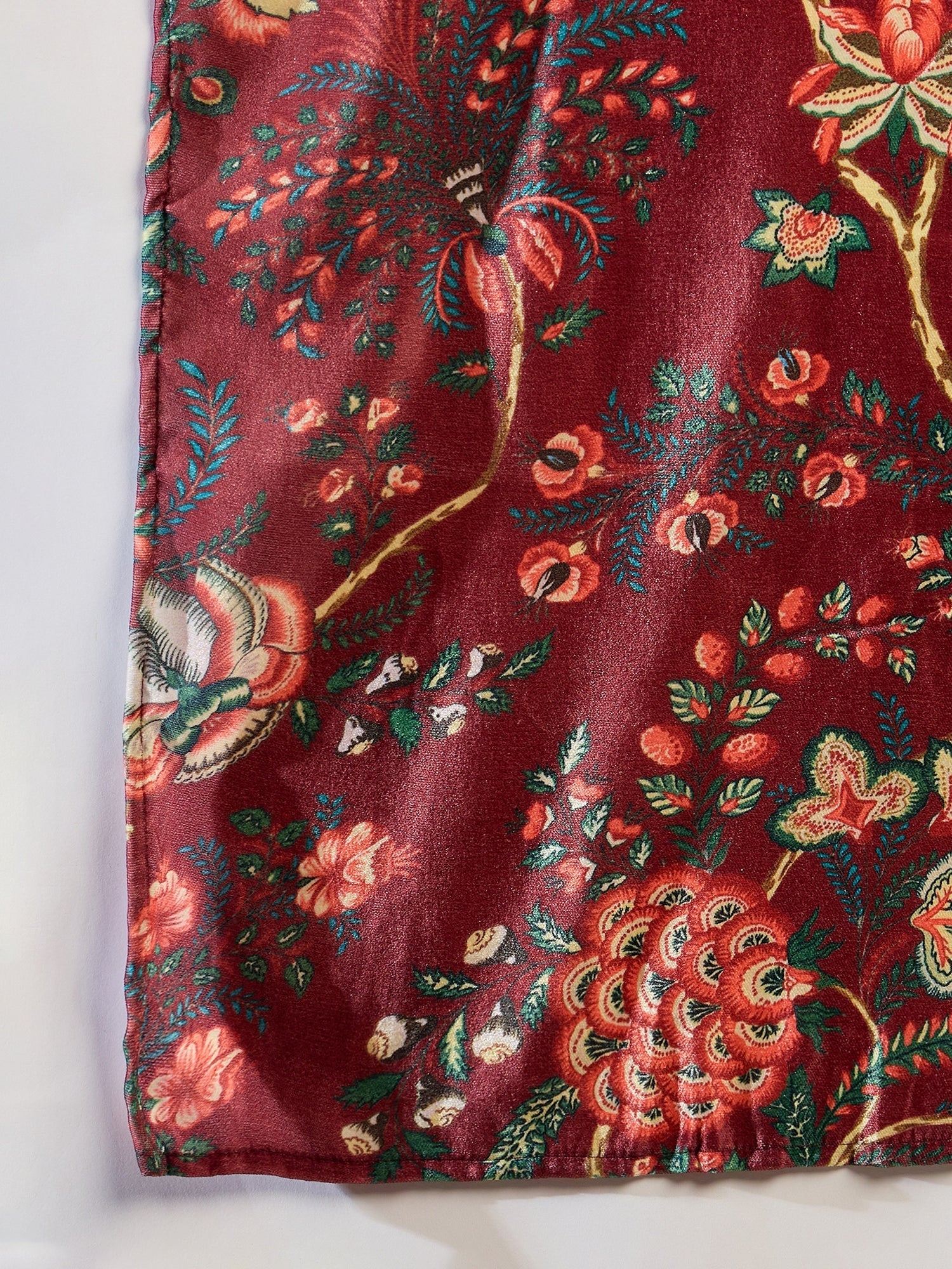 InWeave Maroon Printed Velvet Shawl - Swadesiicart