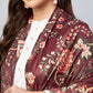 InWeave Maroon Printed Velvet Shawl - Swadesiicart