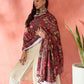 InWeave Maroon Printed Velvet Shawl - Swadesiicart