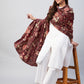 InWeave Maroon Printed Velvet Shawl - Swadesiicart