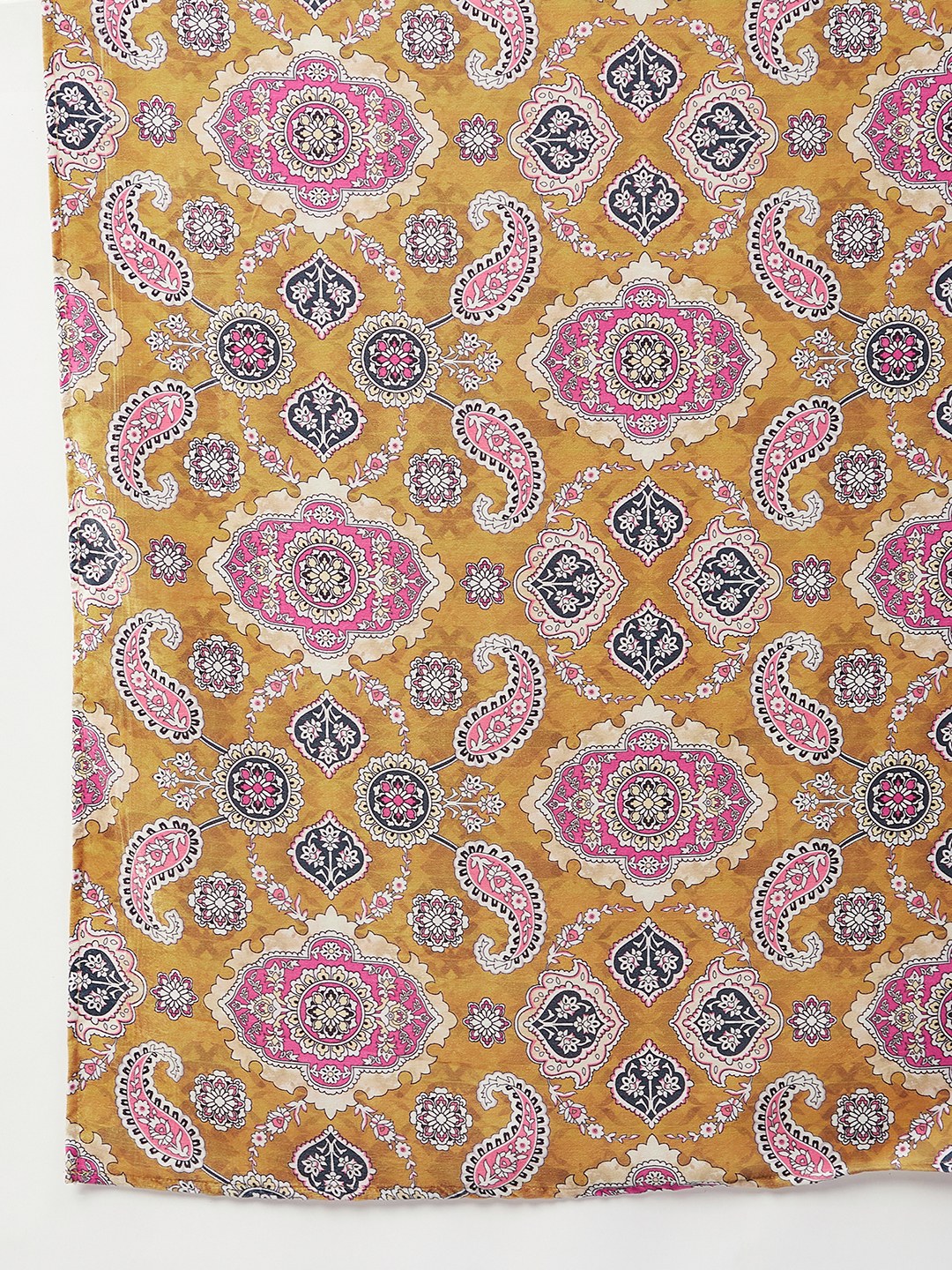 InWeave Yellow Printed Velvet Shawl - Swadesiicart