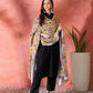 InWeave Yellow Printed Velvet Shawl - Swadesiicart