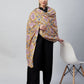 InWeave Yellow Printed Velvet Shawl - Swadesiicart