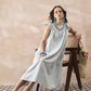 InWeave Pistachio Linen Pleat Bow Dress - Swadesiicart