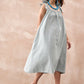 InWeave Pistachio Linen Pleat Bow Dress - Swadesiicart