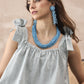InWeave Pistachio Linen Pleat Bow Dress - Swadesiicart