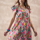 InWeave Multi Flower Short Dress - Swadesiicart