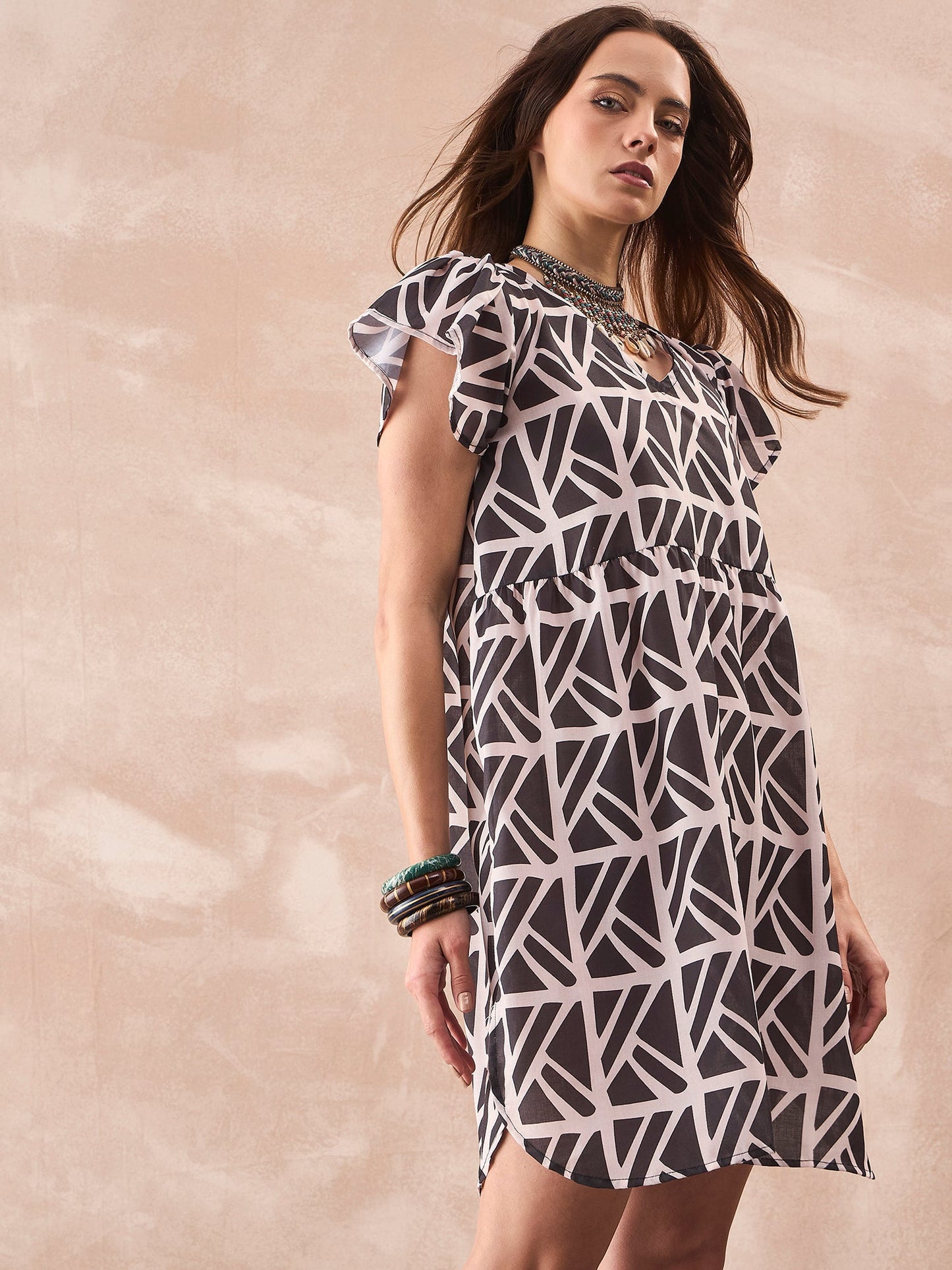 InWeave Black Ivory Short Dress - Swadesiicart