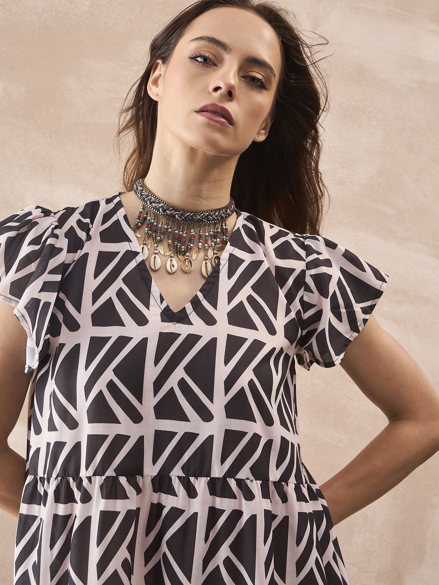 InWeave Black Ivory Short Dress - Swadesiicart