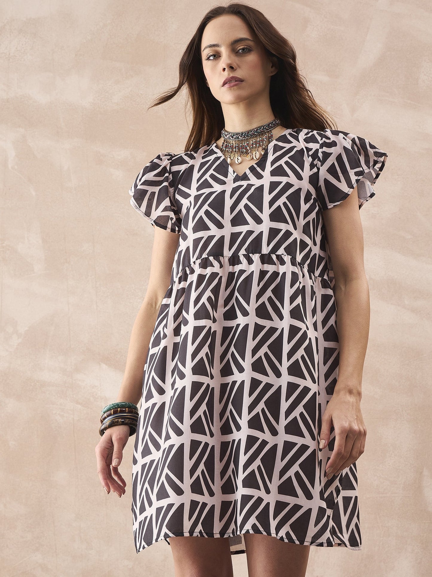 InWeave Black Ivory Short Dress - Swadesiicart
