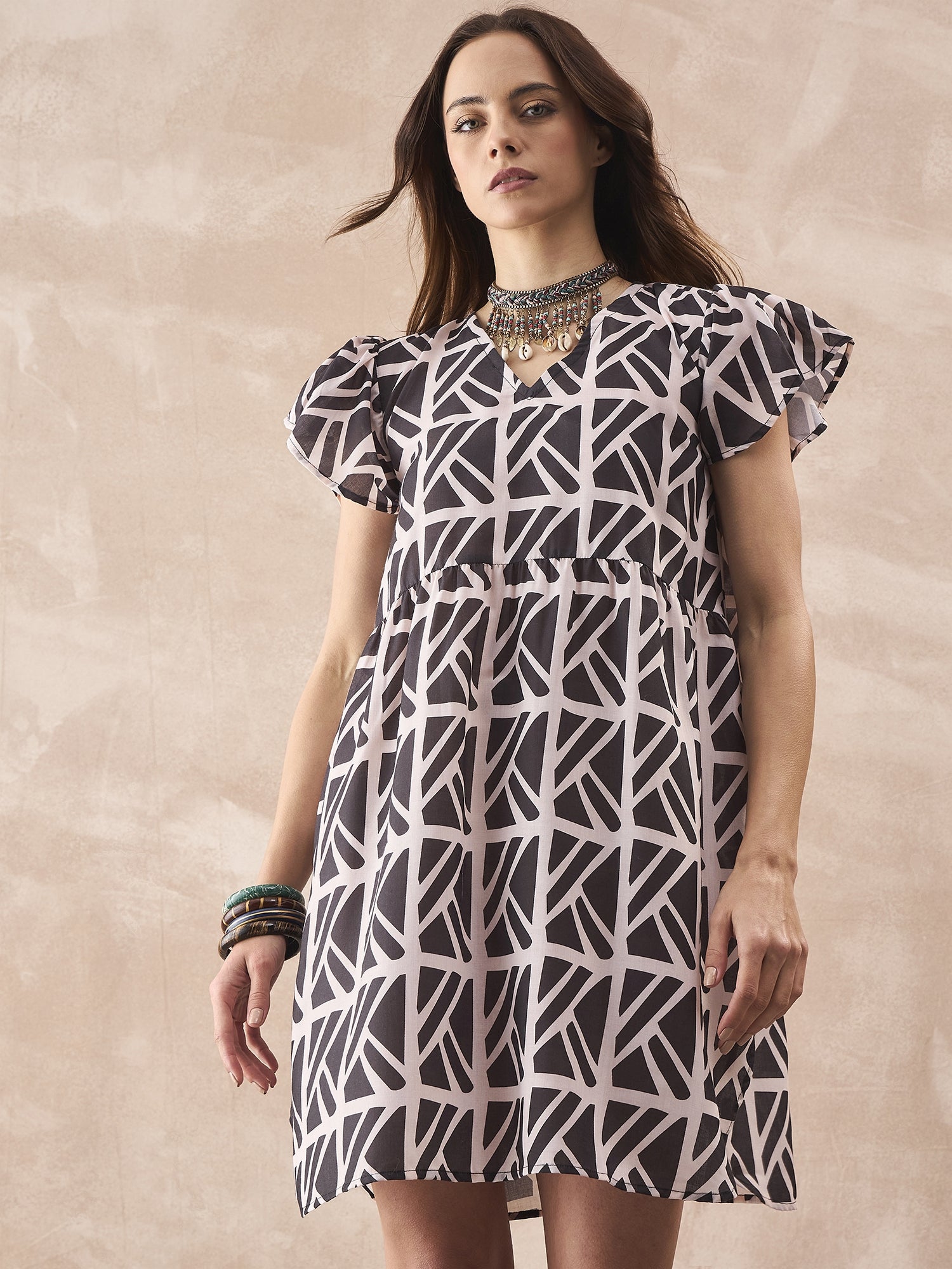 InWeave Black Ivory Short Dress - Swadesiicart