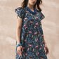InWeave Black Swan Leaf Short Dress - Swadesiicart