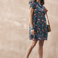 InWeave Black Swan Leaf Short Dress - Swadesiicart
