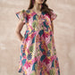 InWeave Leaf Multi Short Dress - Swadesiicart