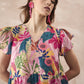 InWeave Leaf Multi Short Dress - Swadesiicart
