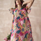 InWeave Leaf Multi Short Dress - Swadesiicart