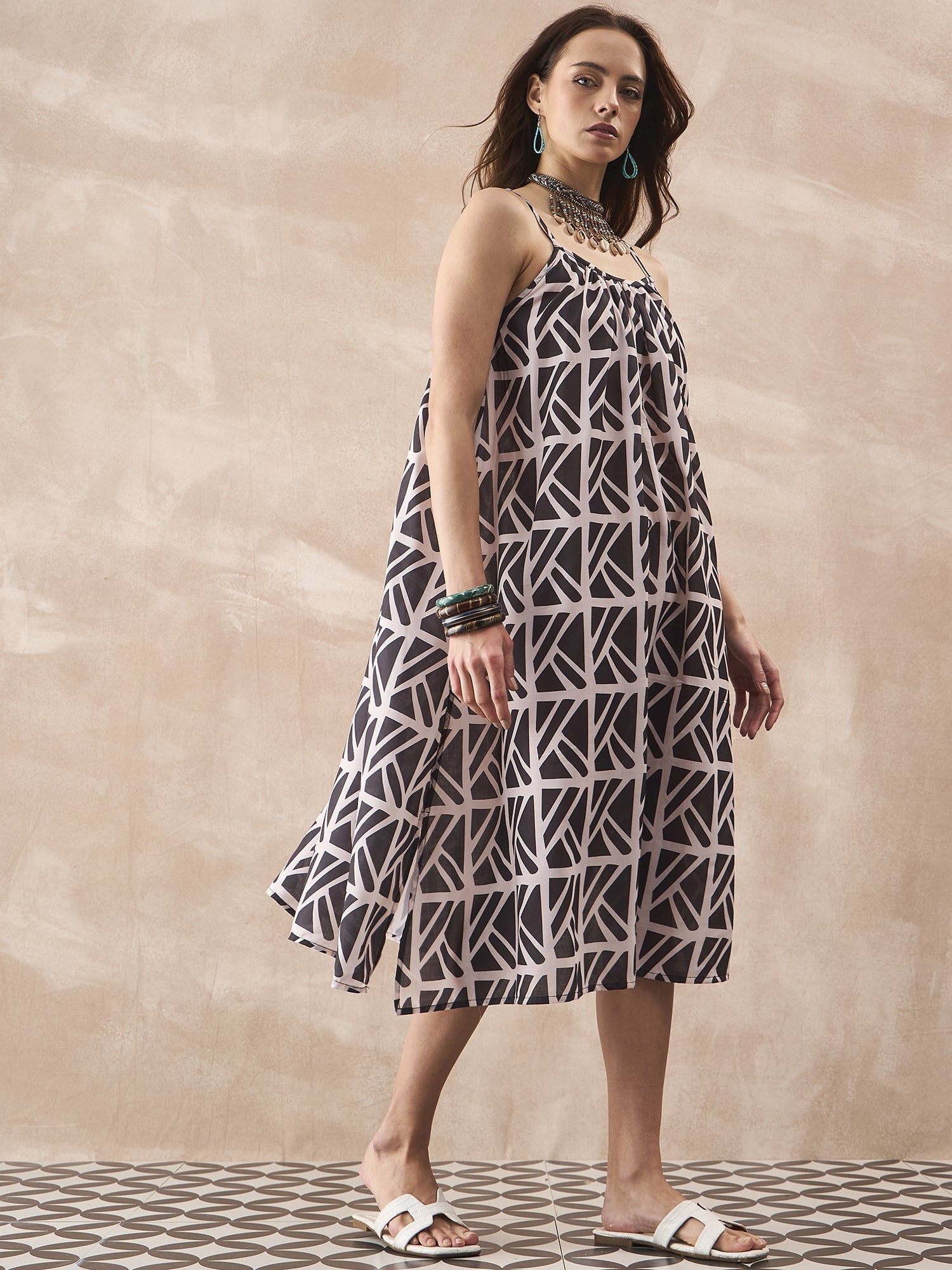 InWeave Black Ivory Strappy Dress - Swadesiicart