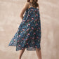 InWeave Black Swan Leaf Strappy Dress - Swadesiicart
