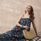 InWeave Black Swan Leaf Strappy Dress - Swadesiicart