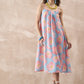 InWeave Skyblue Peach Strappy Dress - Swadesiicart