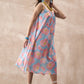 InWeave Skyblue Peach Strappy Dress - Swadesiicart