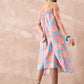 InWeave Skyblue Peach Strappy Dress - Swadesiicart