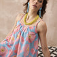 InWeave Skyblue Peach Strappy Dress - Swadesiicart