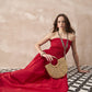 InWeave Red Solid Off Shoulder Dress - Swadesiicart