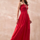 InWeave Red Solid Off Shoulder Dress - Swadesiicart